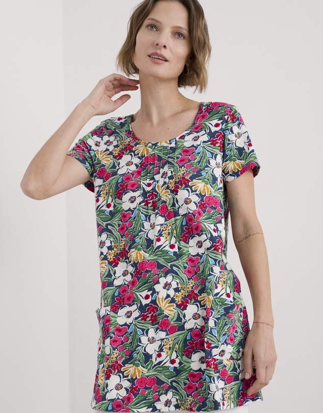 Seasalt - Seasalt Cornwall Multi Busy Lizzy Short Sleeve Tunic