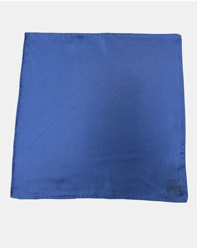 Henry Bucks - HENRY Bucks Plain Crest Pocket Square NAVY