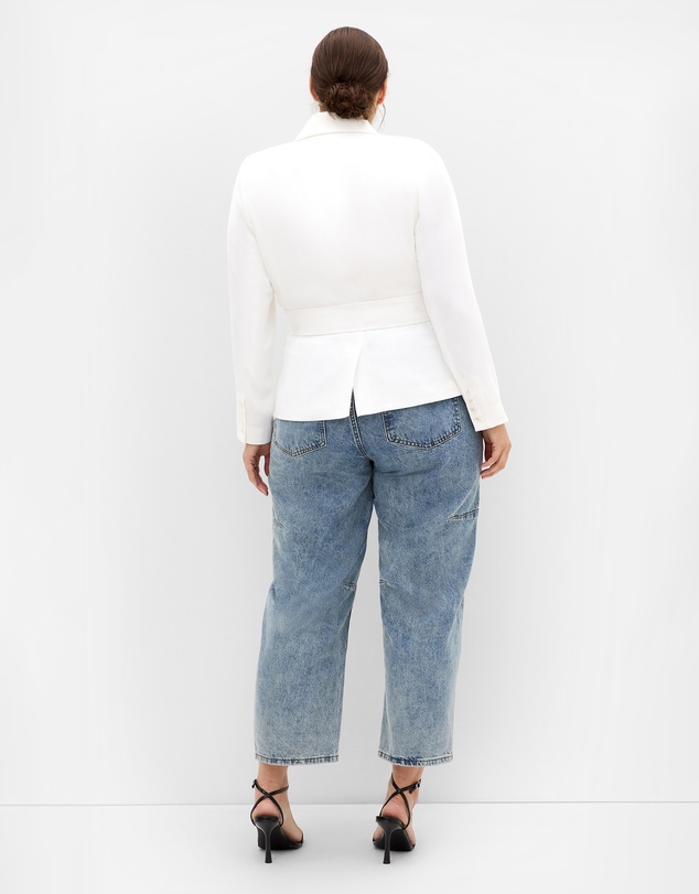 City Chic - Plus size Ivy Belted Blazer - ivory