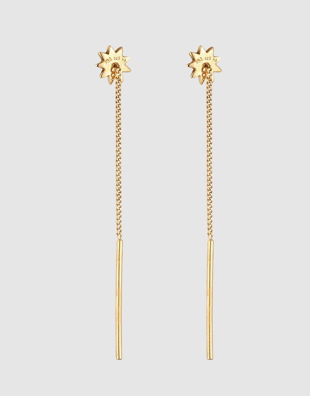 Elli Jewelry - Sunburst Drop Earrings in Gold-Plated 925 Sterling Silver