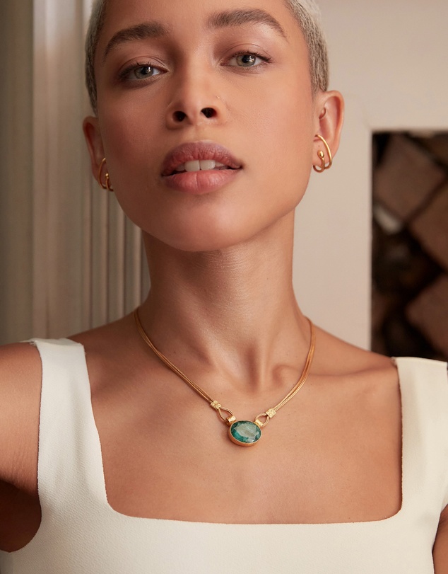 Ottoman Hands - Daphne Emerald Chain Necklace