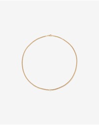 Michael Hill - Diamond Accent Curb Chain Necklace in 10kt Yellow Gold