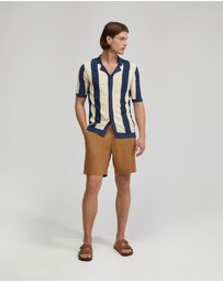 Oxford - Rocco Zip Front Linen Blend Shorts