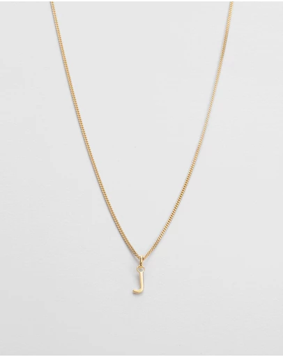 Kirstin Ash - J Outline Initial Necklace