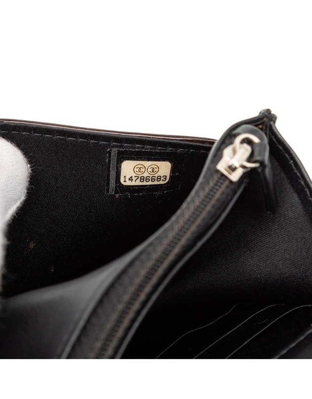 Pre-Loved by Azura Reborn - Pre-Loved CC Embossed Patent Camellia Wallet On Chain