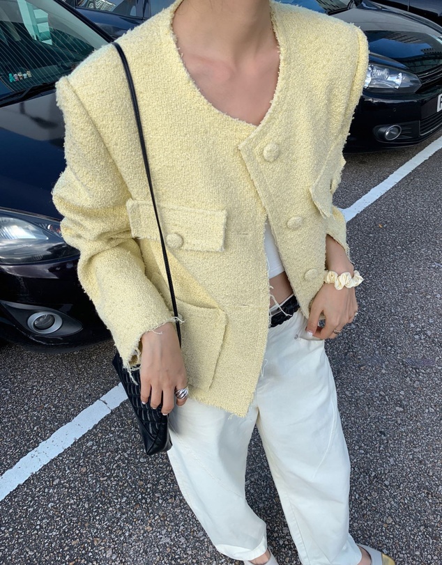 Glamorous - Fringed woven textured jacket