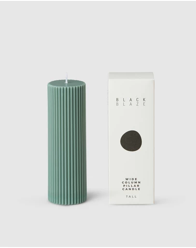 Black Blaze - Wide Column Pillar Candle
