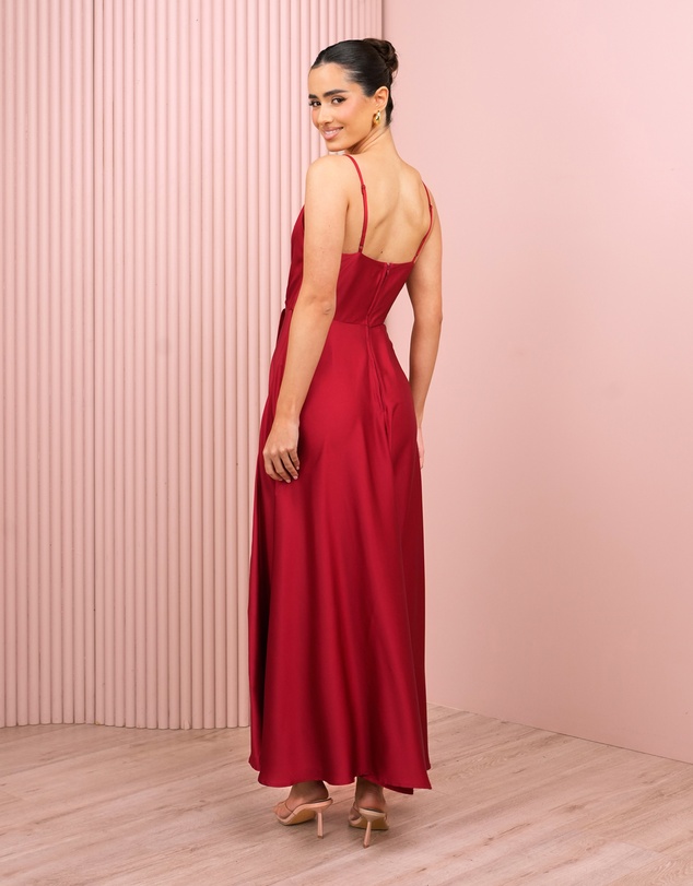 Azzurielle - Quinby Cowl Neck Satin Gown