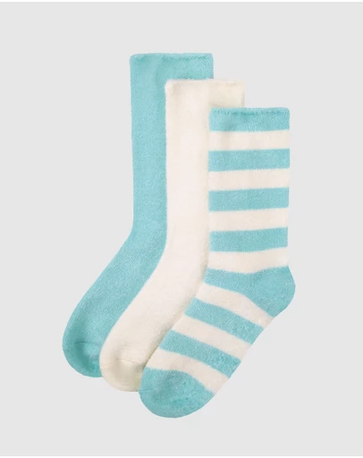 Bamboozld - 3 Pack Fluffy Bamboo Lounge Bed Crew Socks