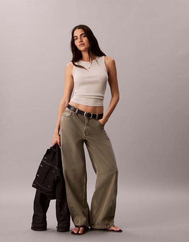 Calvin Klein Jeans - Woven Monologo Rib Tank Top
