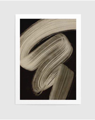 Olive et Oriel - Beige Strokes No 2 by Treechild Art Print