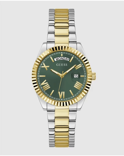 GUESS - Guess Luna Two Tone & Green Ladies Watch