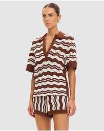 KIVARI - Sarah Knit Polo Top