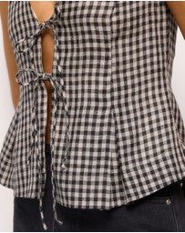AERE - Linen Tie Front Top