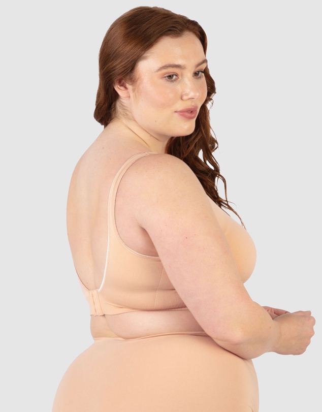 B Free Intimate Apparel - Wide Strap Wirefree Bra with Fixed Comfort Cups (A-B-C-D) Cup