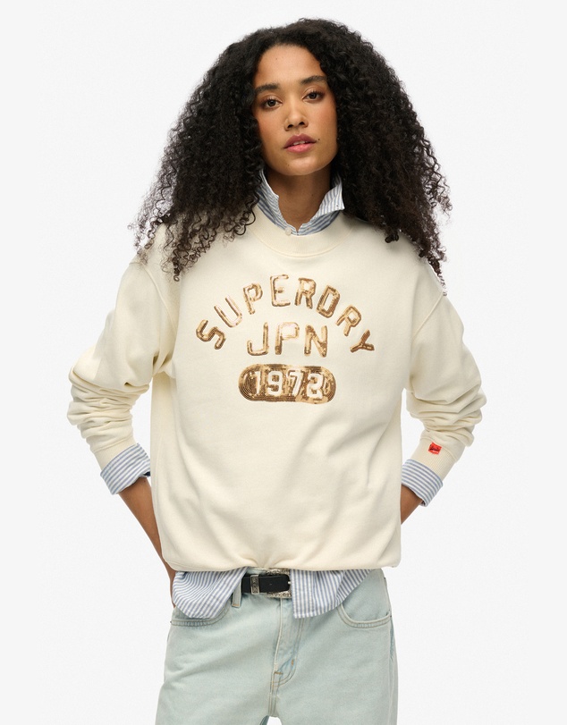 Superdry - Embellished Varsity Loose Crew