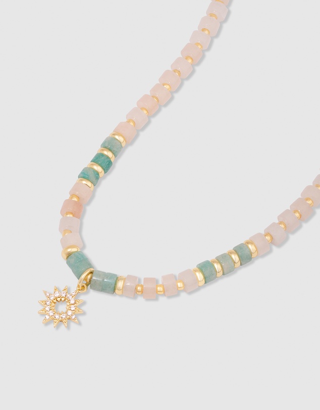 Wanderlust + Co - Sun Hues Beaded Gold Necklace
