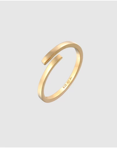 Elli Jewelry - Adjustable Wrap Ring in Gold-Plated 925 Silver