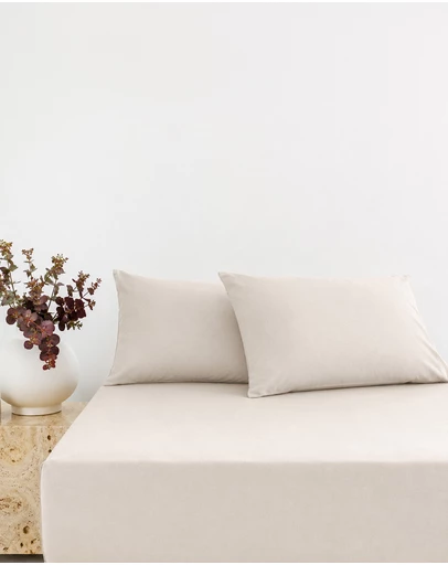 Bambury - BedT Organica - Organic Cotton and Tencel blend - Jersey Knit Fitted Sheet and Pillowcase Set
