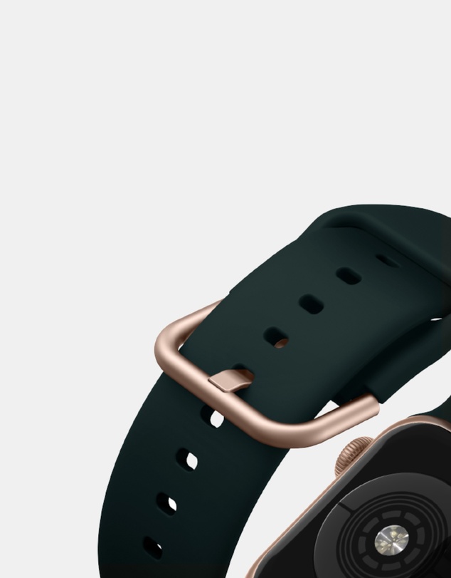 Friendie - Silicone Band with Modern Gold Buckle – The Byron – Apple Compatible