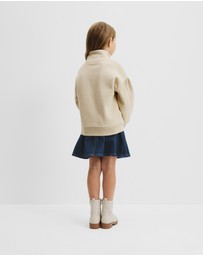Country Road - Australian Cotton Blend Sequin Half Zip Sweat