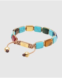 Nialaya Jewellery - The Dorje Flatbead Collection - Turquoise, Blue Lapis, Red Jade, Brown Tiger Eye and Green Jade