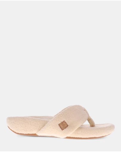 Mia Vita - Cozy Toe Post Slipper - Ivory