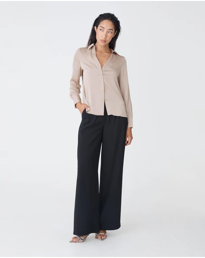 Forcast - Lila V-neck Satin Blouse