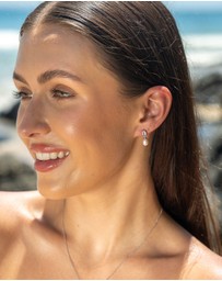 Georgini - Whitsundays Pink Freshwater Pearl And Morganite Cubic Zirconia Earrings Silver