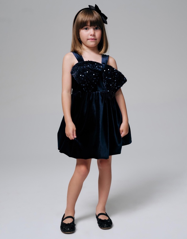 Bardot Junior - Kirrily Velour Bow Dress - Kids-Teens