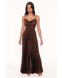 Petal & Pup - Angelique Pleated Jumpsuit - Chocolate Brown