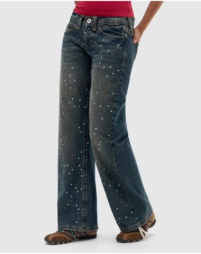 BDG By Urban Outfitters - BDG Kayla Lowrider Studded Jeans