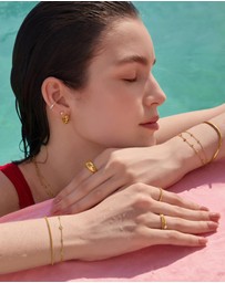 Ania Haie - Ania Haie Gold Reversible Puffy Huggie Hoop Earrings
