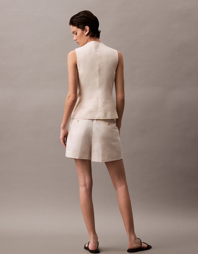 Calvin Klein - Structured Linen Tailored Shorts