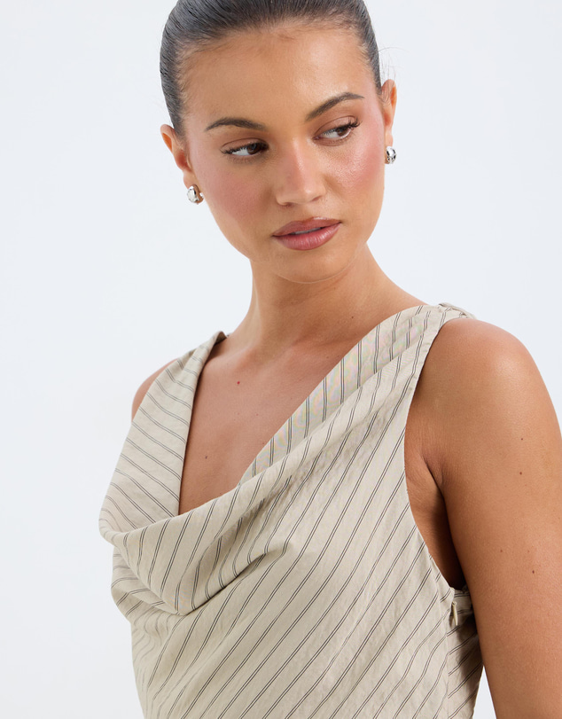 Calli - Frankie Stripe Cowl Neck Top