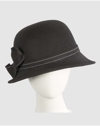 Max Alexander - Winter Felt Black Cloche Hat