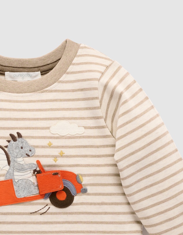 Purebaby - Flying Car Thick Tee -Kids-Babies