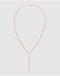 Elli Jewelry - Necklace Y-chain Links Oval Coarse Timeless in 925 sterling silver Gold Plated