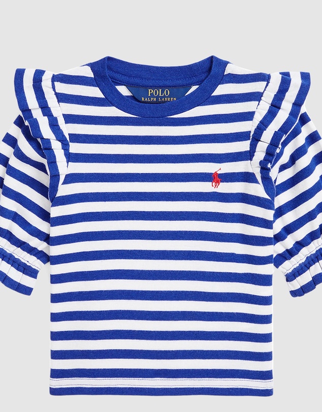 Polo Ralph Lauren - Striped Ruffled Cotton-Modal Top (2YRS-6.5YRS)