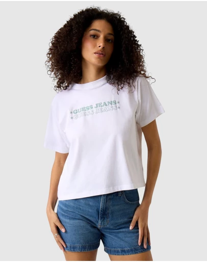 GUESS Jeans - GUESS JEANS Short Sleeve Boxy Print Star T-Shirt