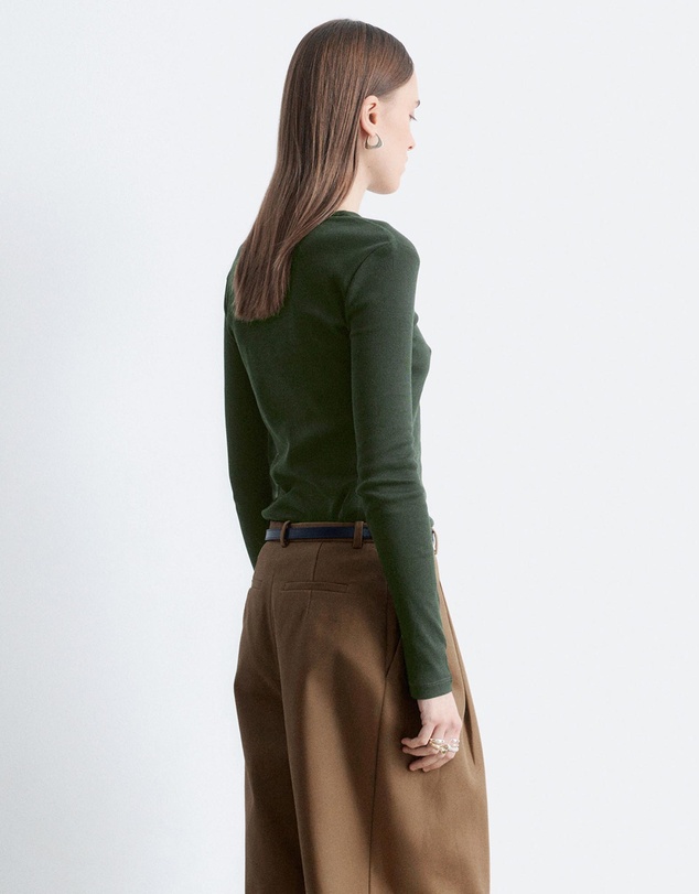 & Other Stories - Ribbed Long-Sleeve Top