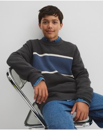 Country Road - Teen Australian Cotton Stripe Textured Knit