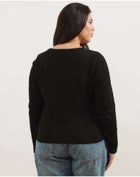 Atmos&Here Curvy - Organic Cotton Rib Scoop Neck Top