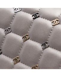 Pre-Loved by Azura Reborn - Pre-Loved Small Lambskin Chocolate Bar CC Piercing Studded Chain Flap
