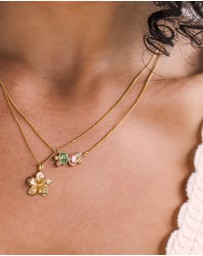 Elli Jewelry - Necklace Crystal 925 Sterling Silver Gold-Plated