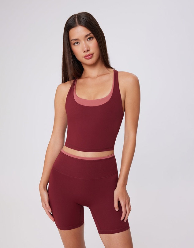 Upstate - Air Sculpt Double Layer Tank - Warm Cherry