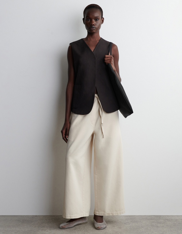 COS - Cropped Denim Wide-Leg Trousers