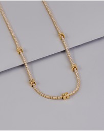 Wanderlust + Co - Pave 14K Gold Vermeil Petite Tennis Necklace