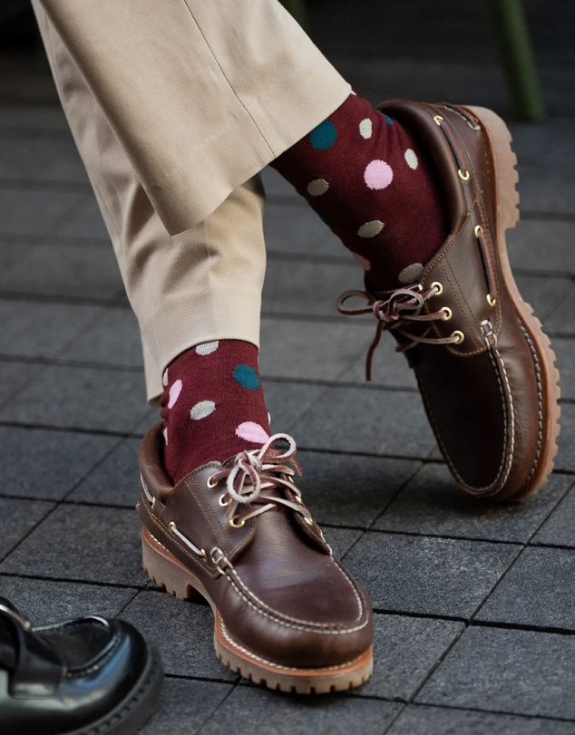 Swanky Socks - Mulberry Confetti Polka Dot