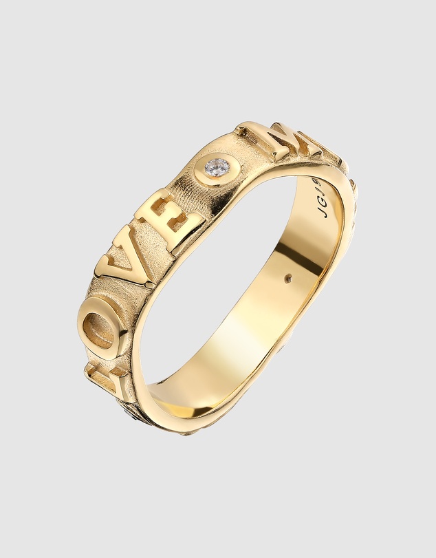 Elli Jewelry - More Self Love Ring with Zirconia in Gold-Plated 925 Silver